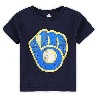 Toddler Soft as a Grape Navy Milwaukee Brewers Cooperstown Collection T-Shirt