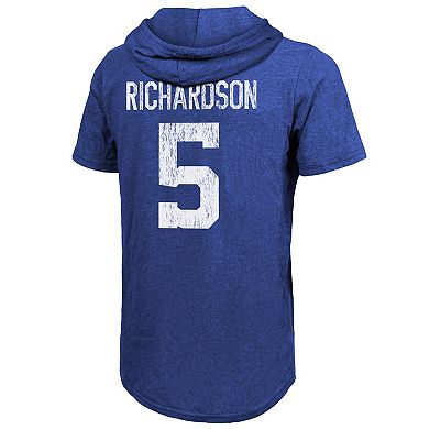 Men's Majestic Threads Anthony Richardson Royal Indianapolis Colts Player Name & Number Tri-Blend Slim Fit Hoodie T-Shirt