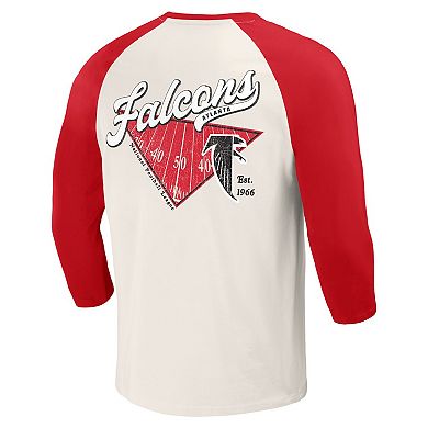 Men's Darius Rucker Collection by Fanatics Red/White Atlanta Falcons Raglan 3/4 Sleeve T-Shirt