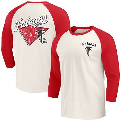 Men's Darius Rucker Collection by Fanatics Red/White Atlanta Falcons Raglan 3/4 Sleeve T-Shirt