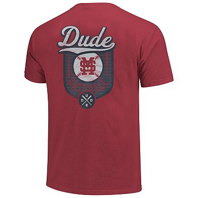 Men's Maroon Mississippi State Bulldogs Dude Baseball Comfort Color T-Shirt