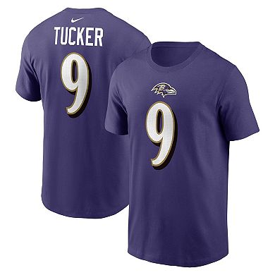 Men's Nike Justin Tucker  Purple Baltimore Ravens  Player Name & Number T-Shirt