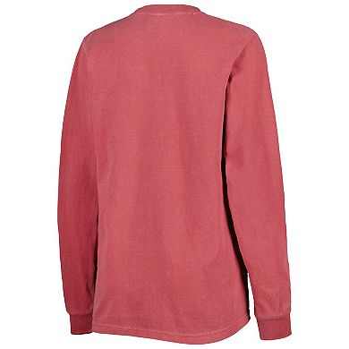 Women's Soft as a Grape Red St. Louis Cardinals Team Pigment Dye Long Sleeve T-Shirt