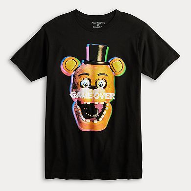 Men's Five Nights At Freddy's Game Over Crewneck Graphic Tee