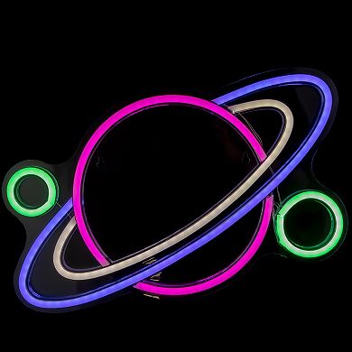16" LED Neon Style Planet Wall Sign