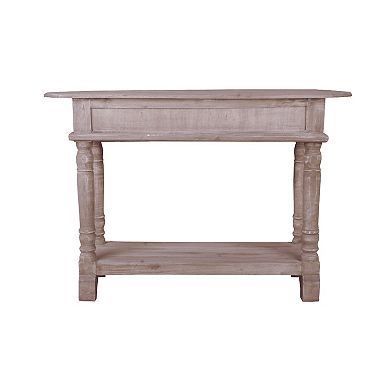47" Natural Limewash Cottage Console Table with Drawers