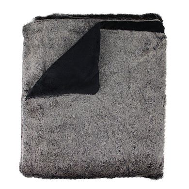 Charcoal Gray Contemporary Solid Plush Throw Blanket 50" x 60"