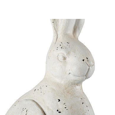 24" Cream White Distressed Classic Vintage Style Medium Rabbit Figurine