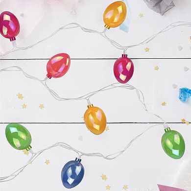 10-Count Pearl Multi-Colored Easter Egg String Light Set  7.25ft White Wire