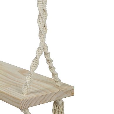 21.75" Natural Rope Wooden Swing Chair