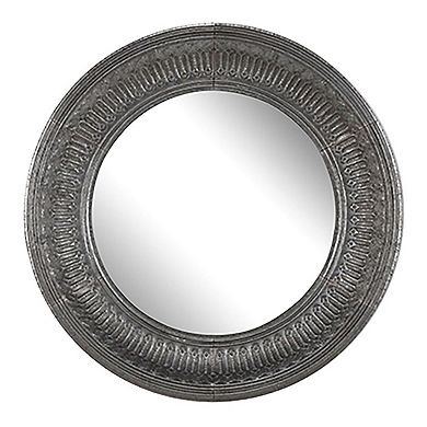 45.25" Gray Classic Vintage Style Framed Matis Round Wall Mirror