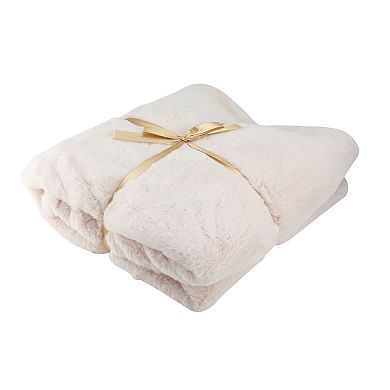 Pink and White Contemporary Solid Throw Blanket 50" x 60"