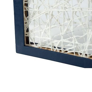 Set of 2 Ivory and Indigo Casual Style Square Wall Decor 15.25"