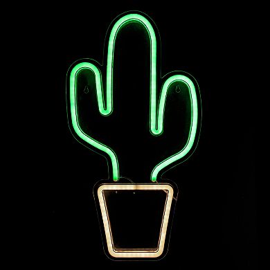 18.5" Green Cactus LED Neon Style Wall Sign
