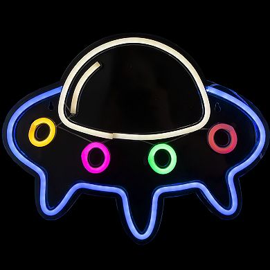 16" LED Neon Style Spaceship Wall Sign
