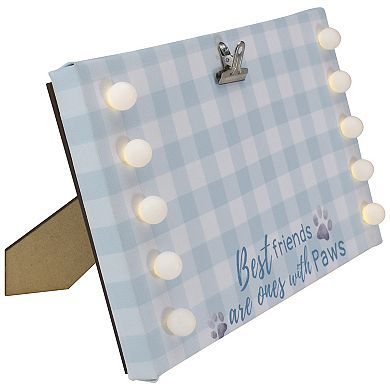 LED Lighted "Best Friends with Paws" Canvas with Photo Clip 10.25"