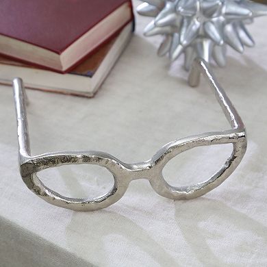 7.5" Silver Eyeglass Shaped Sculpture Tabletop Decor