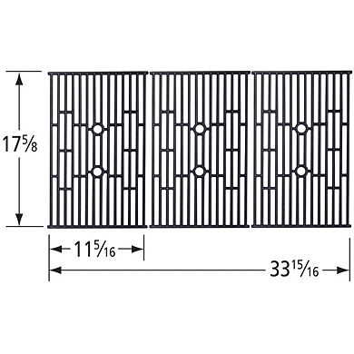 3pc Matte Cast Iron Cooking Grid for Brinkmann Gas Grills 33.75"