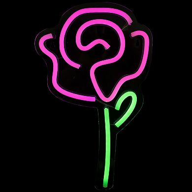 15" LED Neon Style Rose Wall Sign