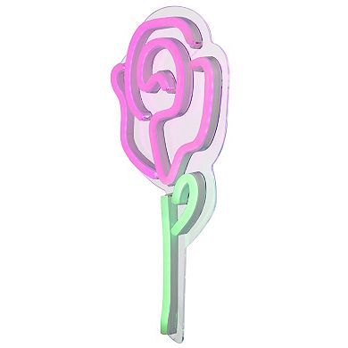 15" LED Neon Style Rose Wall Sign