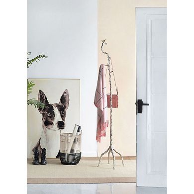 71" Gray Aluminum Branch Coat Hanger with Bird