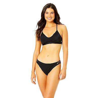 Juniors' Hurley Solid Swim Bottom with Side Tab Strappy Detail