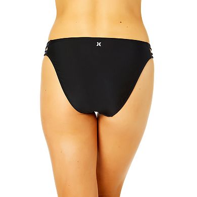 Juniors' Hurley Solid Swim Bottom with Side Tab Strappy Detail