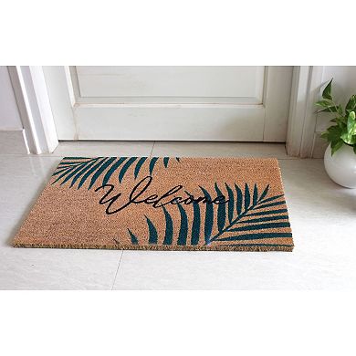 RugSmith Welcome Fern Leaves Doormat