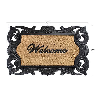 RugSmith Welcome Faux Ornamental Iron Grate Doormat