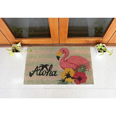 RugSmith Aloha Flamingo Doormat