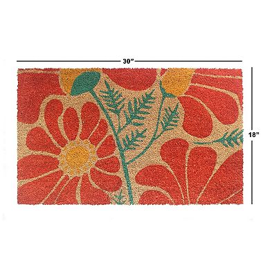 RugSmith Flowy Folk Flowers Doormat