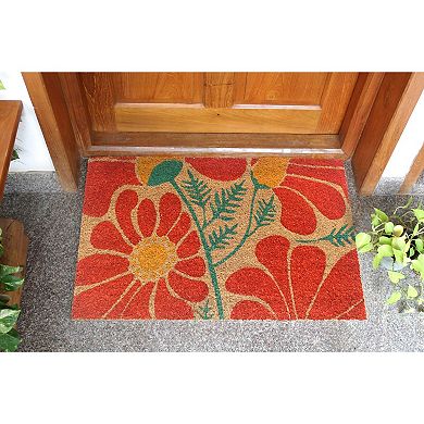 RugSmith Flowy Folk Flowers Doormat