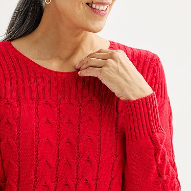 Women's Croft & Barrow Rib Yoke Cable Pullover