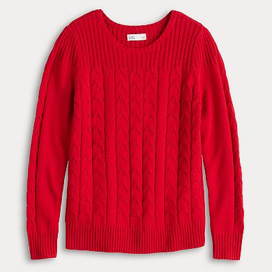 Women's Croft & Barrow Rib Yoke Cable Pullover