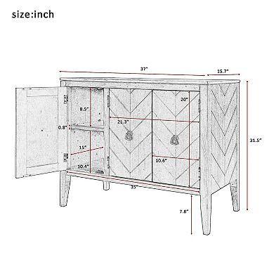Merax Accent Storage Cabinet Wooden Cabinet