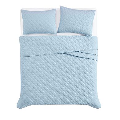 Cannon Solid Percale Quilt Set with Shams