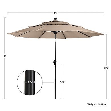 Pure Garden 3-Tier 10 ft. Patio Umbrella