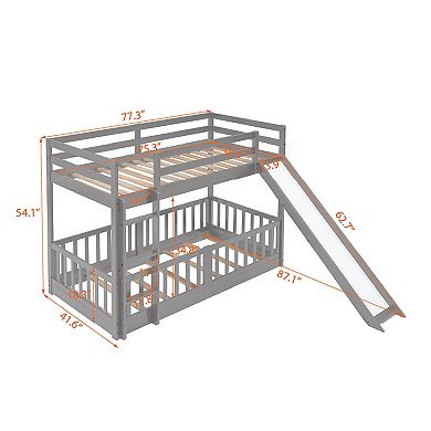 Merax Twin Bunk Bed with Slide and Ladder