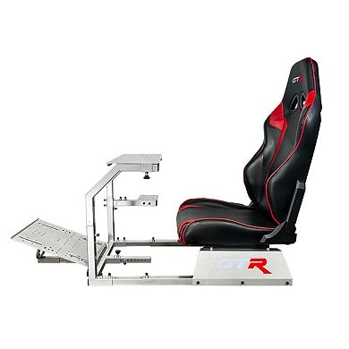 Gtr Simulator Gta Model Silver Frame Adjustable Leatherette Racing Seat Racing Simulator Cockpit