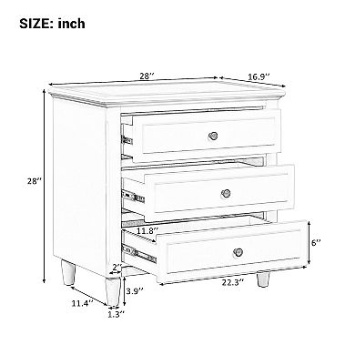 Merax 3-drawer Wood Nightstand