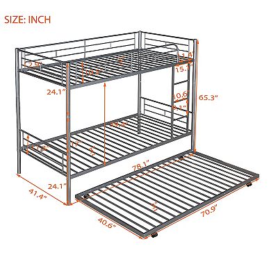 Merax Metal Bunk Bed with Trundle