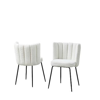 Best Master Furniture Elegante Boucle Fabric Dining Chairs (Set of 2)