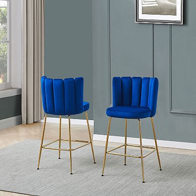 Best Master Furniture Elegante Velvet Counter Stools (Set of 2)