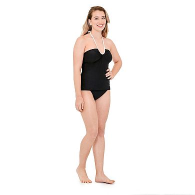 Women's Freshwater Sweetheart Halter String Shirred Tankini Swim Top