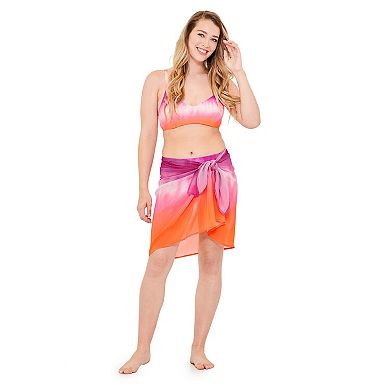 Women's Freshwater Ombre Tie Die Pareo Swim Cover-Up Skirt