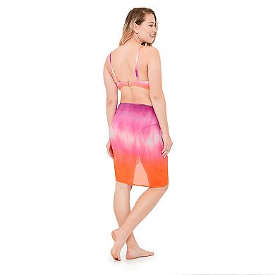 Women's Freshwater Ombre Tie Die Pareo Swim Cover-Up Skirt