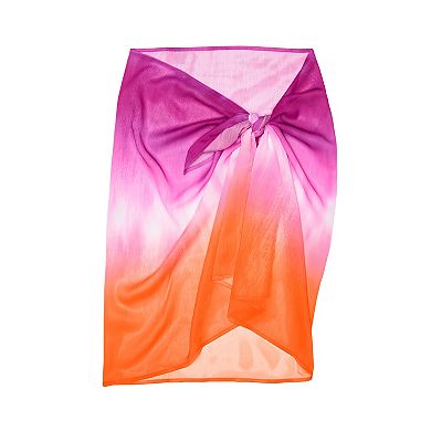 Women's Freshwater Ombre Tie Die Pareo Swim Cover-Up Skirt