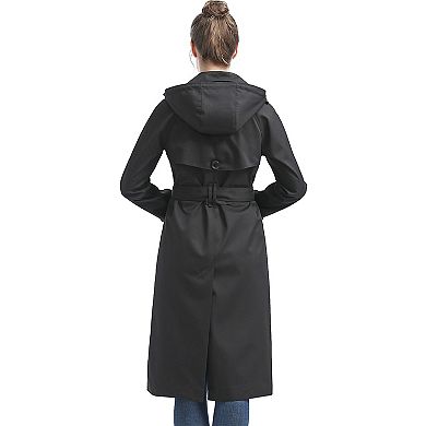 Plus Size Bgsd Three-quarter Lenght Waterproof Hooded Trench Coat