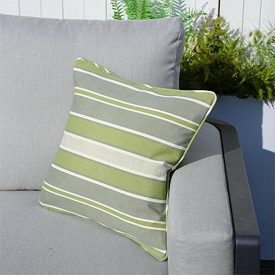 16.54" Set Of 2 Square Polyester Pillow In Geometric Heathered Stripe/trellis Lantern Patterned