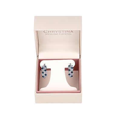 Chrystina White & Montana Crystal Hoop Earrings